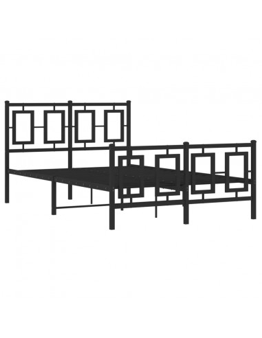 Giroletto con Testiera e Pediera Metallo Nero 120x190 cm