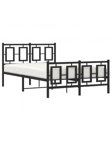 Giroletto con Testiera e Pediera Metallo Nero 120x190 cm