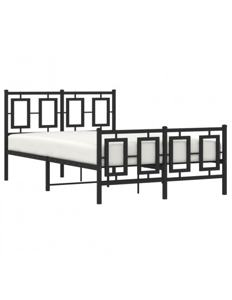 Giroletto con Testiera e Pediera Metallo Nero 120x190 cm