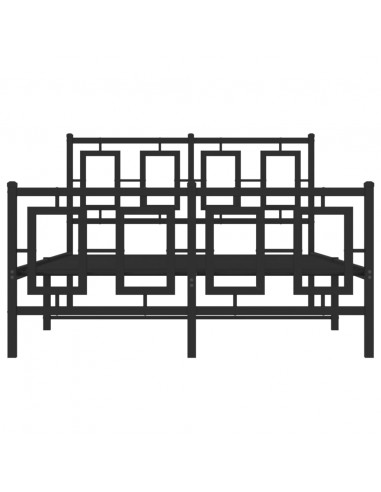 Giroletto con Testiera e Pediera Metallo Nero 120x190 cm