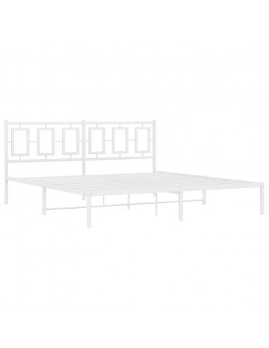 Giroletto con Testiera Metallo Bianco 180x200 cm