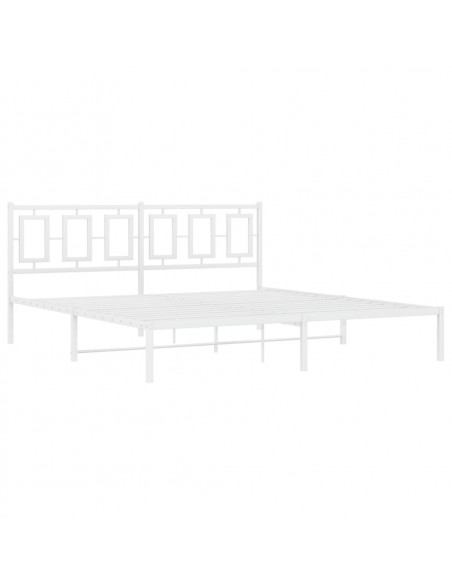 Giroletto con Testiera Metallo Bianco 180x200 cm