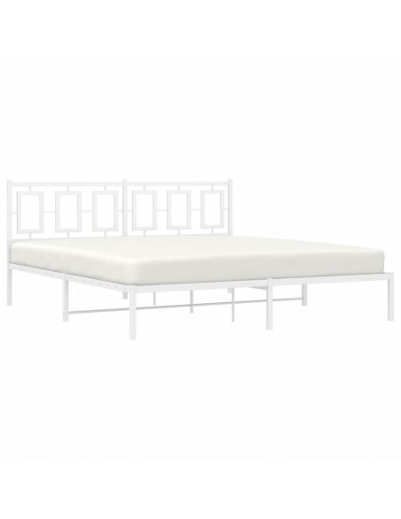 Giroletto con Testiera Metallo Bianco 180x200 cm