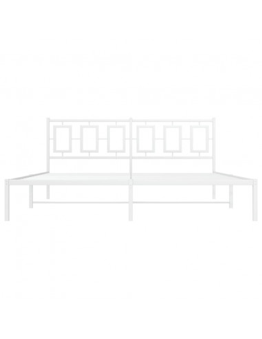 Giroletto con Testiera Metallo Bianco 180x200 cm