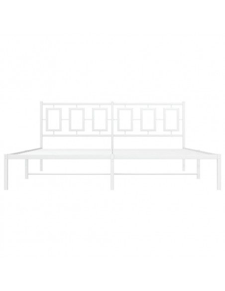 Giroletto con Testiera Metallo Bianco 180x200 cm