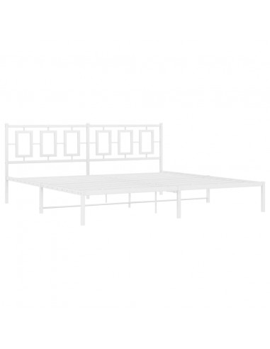 Giroletto con Testiera Metallo Bianco 193x203 cm