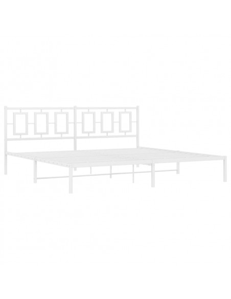 Giroletto con Testiera Metallo Bianco 193x203 cm