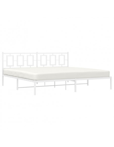 Giroletto con Testiera Metallo Bianco 193x203 cm
