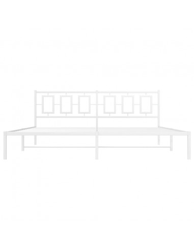 Giroletto con Testiera Metallo Bianco 193x203 cm