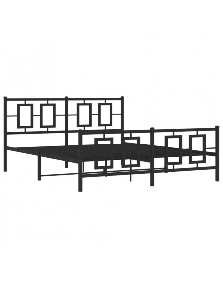 Giroletto con Testiera e Pediera Metallo Nero 150x200 cm