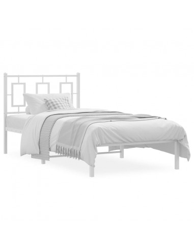 Giroletto con Testiera Metallo Bianco 90x190 cm