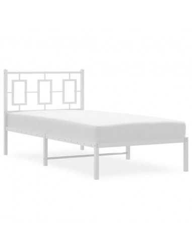 Giroletto con Testiera Metallo Bianco 90x190 cm