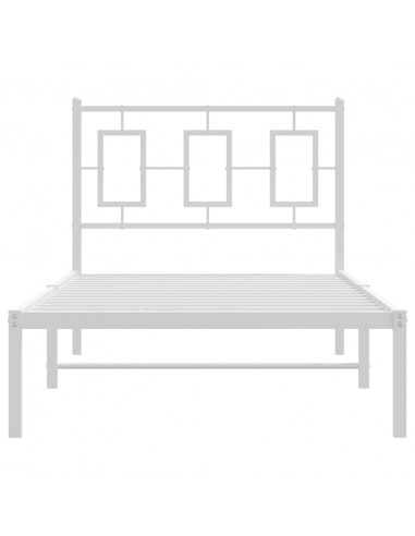 Giroletto con Testiera Metallo Bianco 90x190 cm