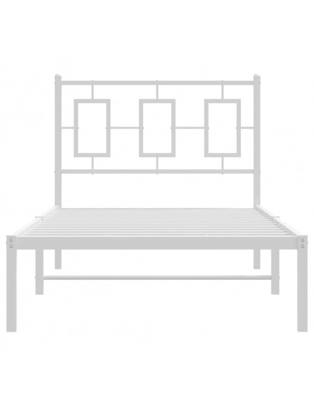 Giroletto con Testiera Metallo Bianco 90x190 cm