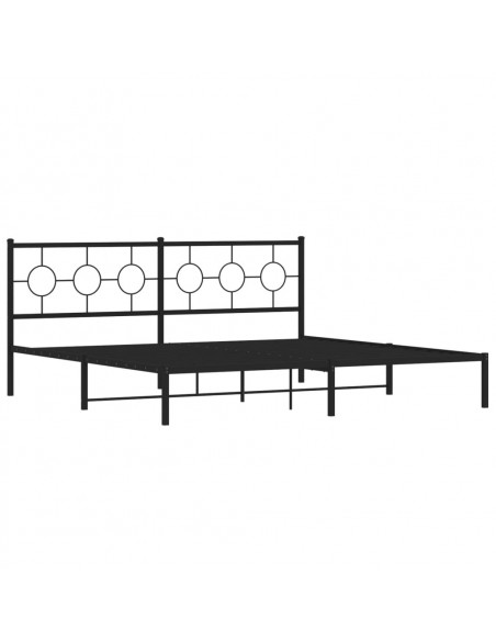 Giroletto con Testiera in Metallo Nero 193x203 cm