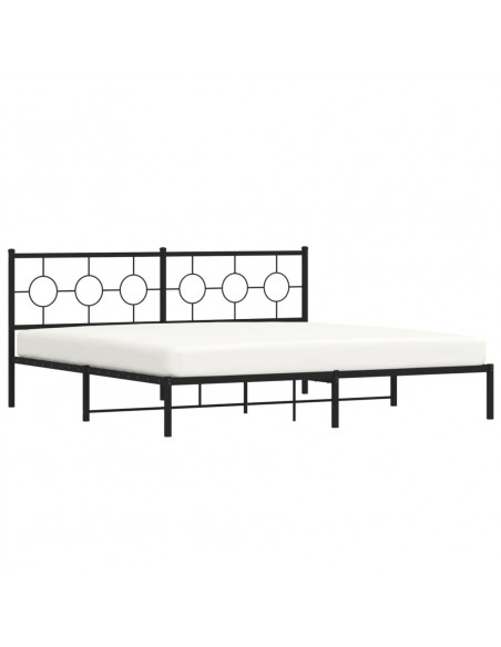 Giroletto con Testiera in Metallo Nero 193x203 cm