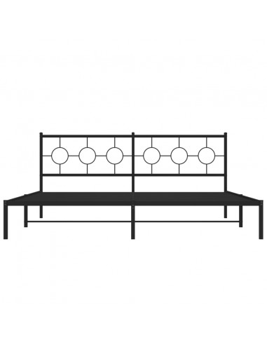 Giroletto con Testiera in Metallo Nero 193x203 cm