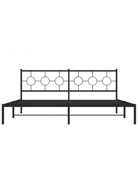 Giroletto con Testiera in Metallo Nero 193x203 cm