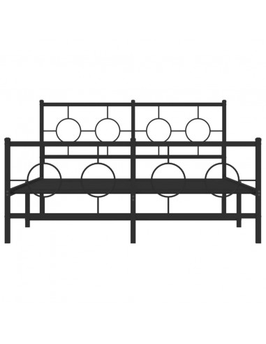 Giroletto con Testiera e Pediera Metallo Nero 140x200 cm