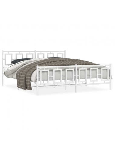 Giroletto con Testiera e Pediera Metallo Bianco 183x213 cm