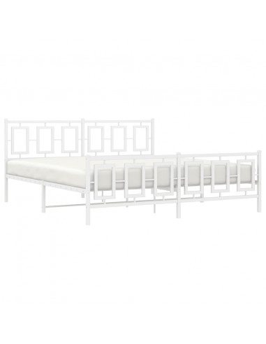 Giroletto con Testiera e Pediera Metallo Bianco 183x213 cm