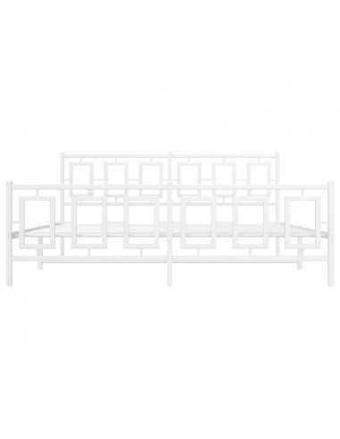 Giroletto con Testiera e Pediera Metallo Bianco 183x213 cm