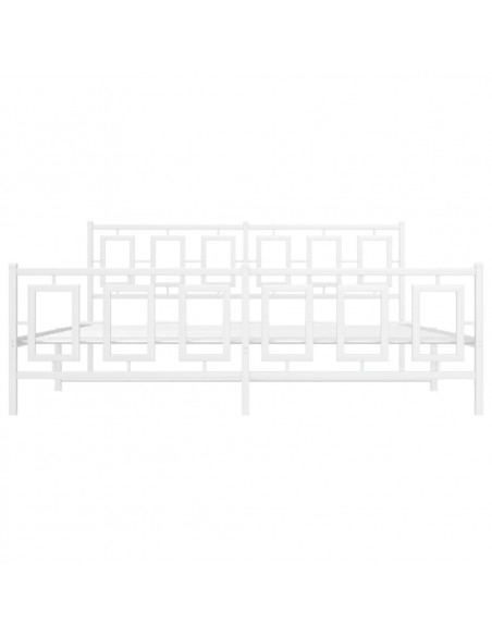 Giroletto con Testiera e Pediera Metallo Bianco 183x213 cm