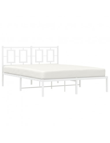 Giroletto con Testiera Metallo Bianco 135x190 cm