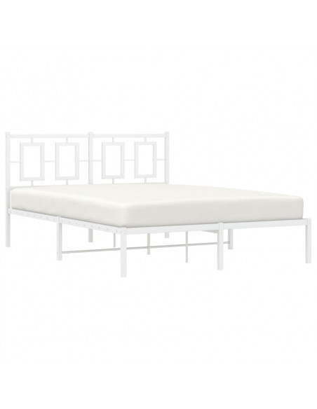 Giroletto con Testiera Metallo Bianco 135x190 cm