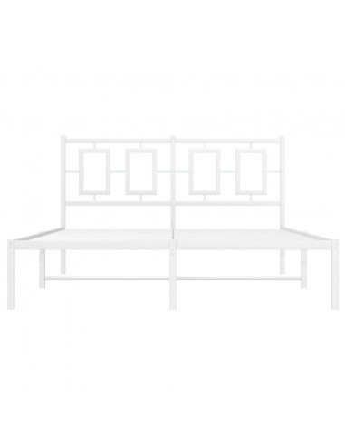 Giroletto con Testiera Metallo Bianco 135x190 cm