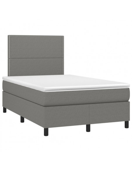 Giroletto a Molle con Materasso Grigio Scuro 120x190cm Tessuto