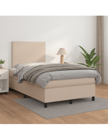 Giroletto a Molle con Materasso Cappuccino 120x190cm Similpelle