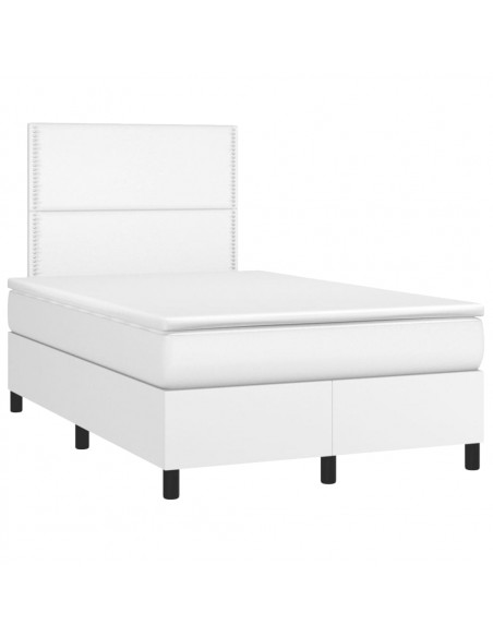 Giroletto a Molle con Materasso Bianco 120x190 cm in Similpelle