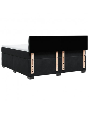 Giroletto a Molle con Materasso Nero 180x200 cm in Velluto