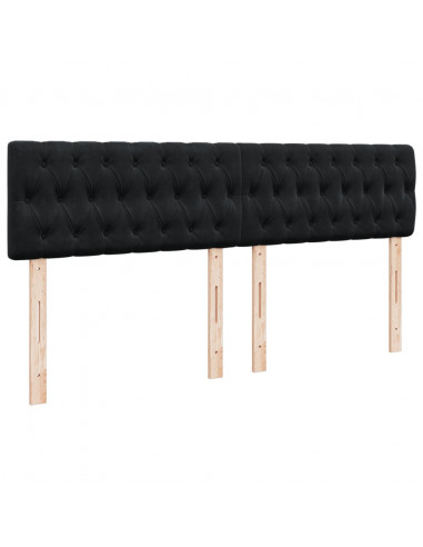 Giroletto a Molle con Materasso Nero 180x200 cm in Velluto