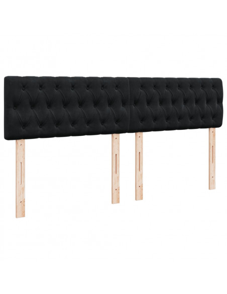 Giroletto a Molle con Materasso Nero 180x200 cm in Velluto