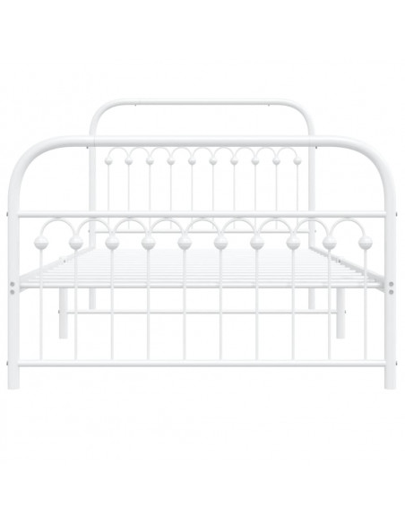 Giroletto con Testiera e Pediera Metallo Bianco 107x203 cm