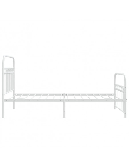 Giroletto con Testiera e Pediera Metallo Bianco 107x203 cm