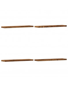 Mensole a Parete 4 pz Legno Antico 40x10x1,5 cm in Truciolato 2