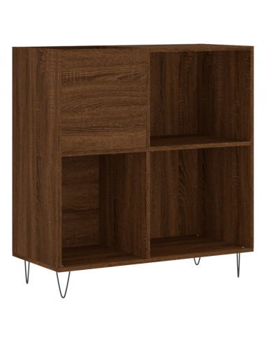 Mobile Porta Dischi Rovere Marrone 84,5x38x89 Legno Multistrato