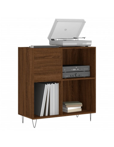 Mobile Porta Dischi Rovere Marrone 84,5x38x89 Legno Multistrato