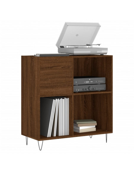 Mobile Porta Dischi Rovere Marrone 84,5x38x89 Legno Multistrato