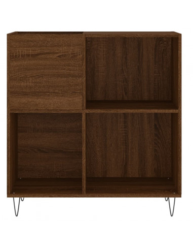 Mobile Porta Dischi Rovere Marrone 84,5x38x89 Legno Multistrato