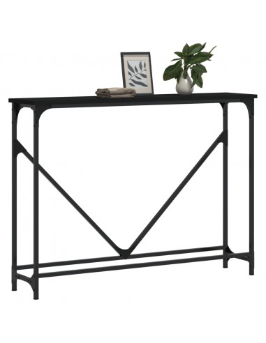 Tavolino Consolle Nero 102x22,5x75 cm in Legno Multistrato
