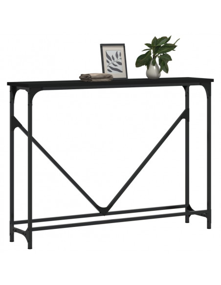 Tavolino Consolle Nero 102x22,5x75 cm in Legno Multistrato
