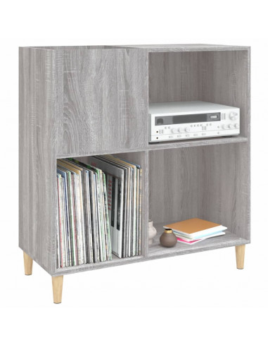 Mobile Porta Dischi Grigio Sonoma 84,5x38x89 Legno Multistrato