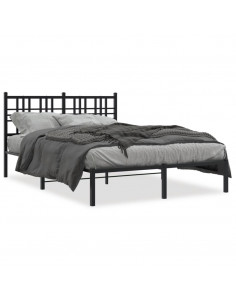 Giroletto con Testiera in Metallo Nero 140x190 cm 2