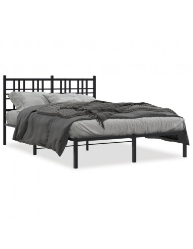 Giroletto con Testiera in Metallo Nero 140x190 cm