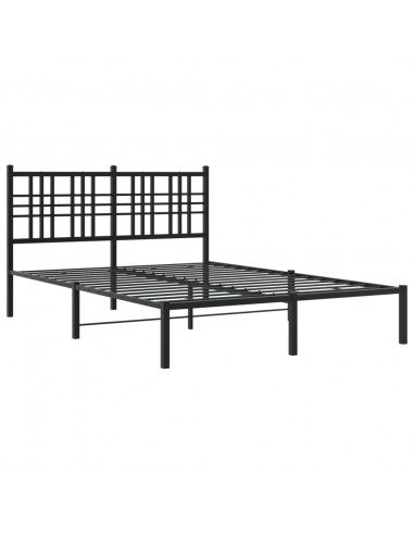 Giroletto con Testiera in Metallo Nero 140x190 cm