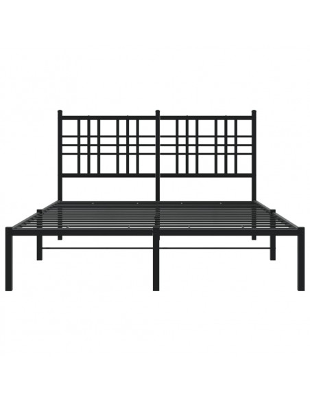 Giroletto con Testiera in Metallo Nero 140x190 cm